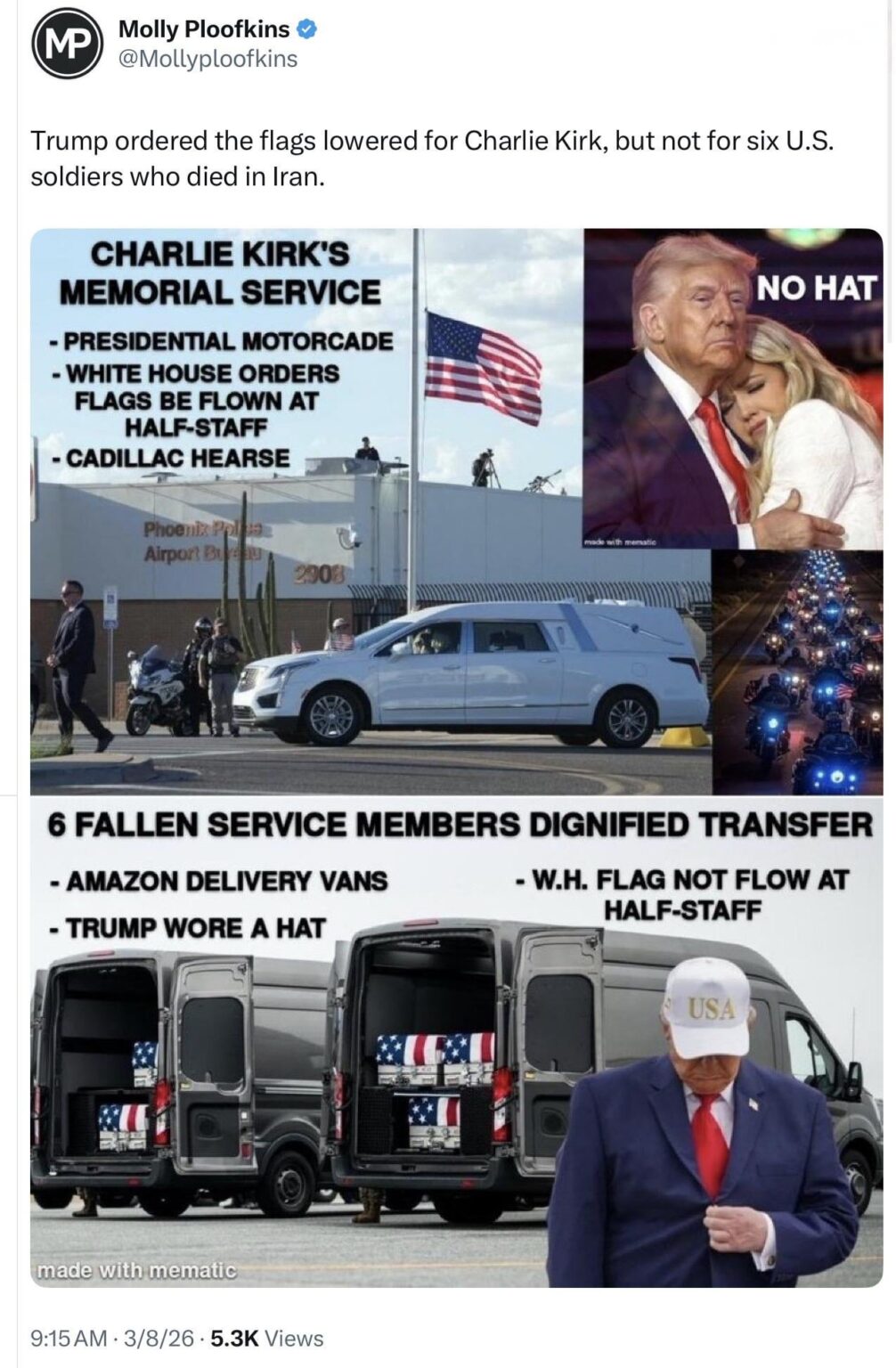 He’s checking his diaper and adjusting his baseball cap while “honoring our heroes.” Nothing says respect for the troops like looking like you’re about to ask the nurse for apple juice. 🇺🇸