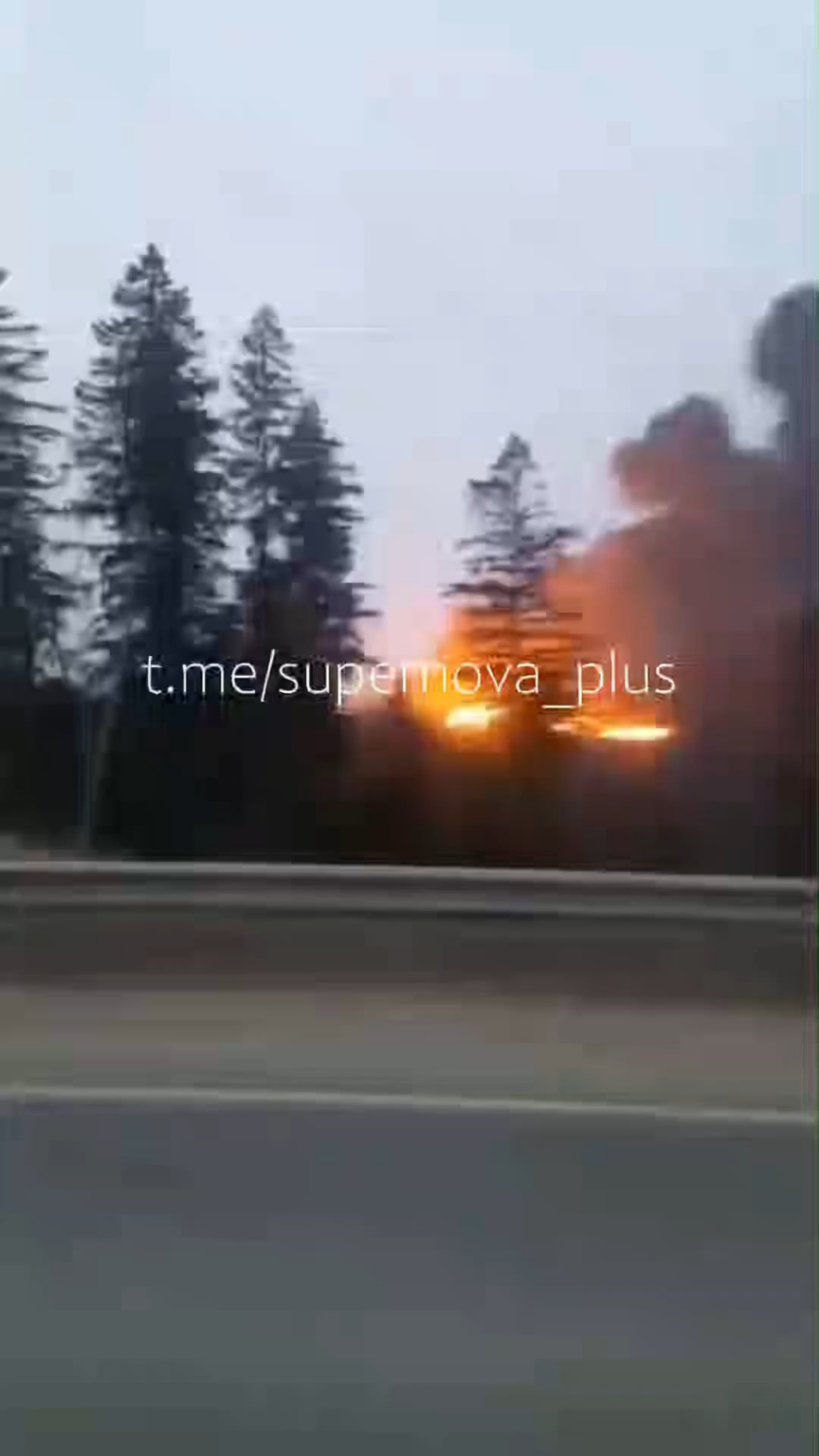 A new video, filmed just hours ago by a civilian from a passing car, shows that the massive fire at Russia's Ust-Luga port in Leningrad Oblast is still burning intensely, with oil storage tanks continuing to explode.