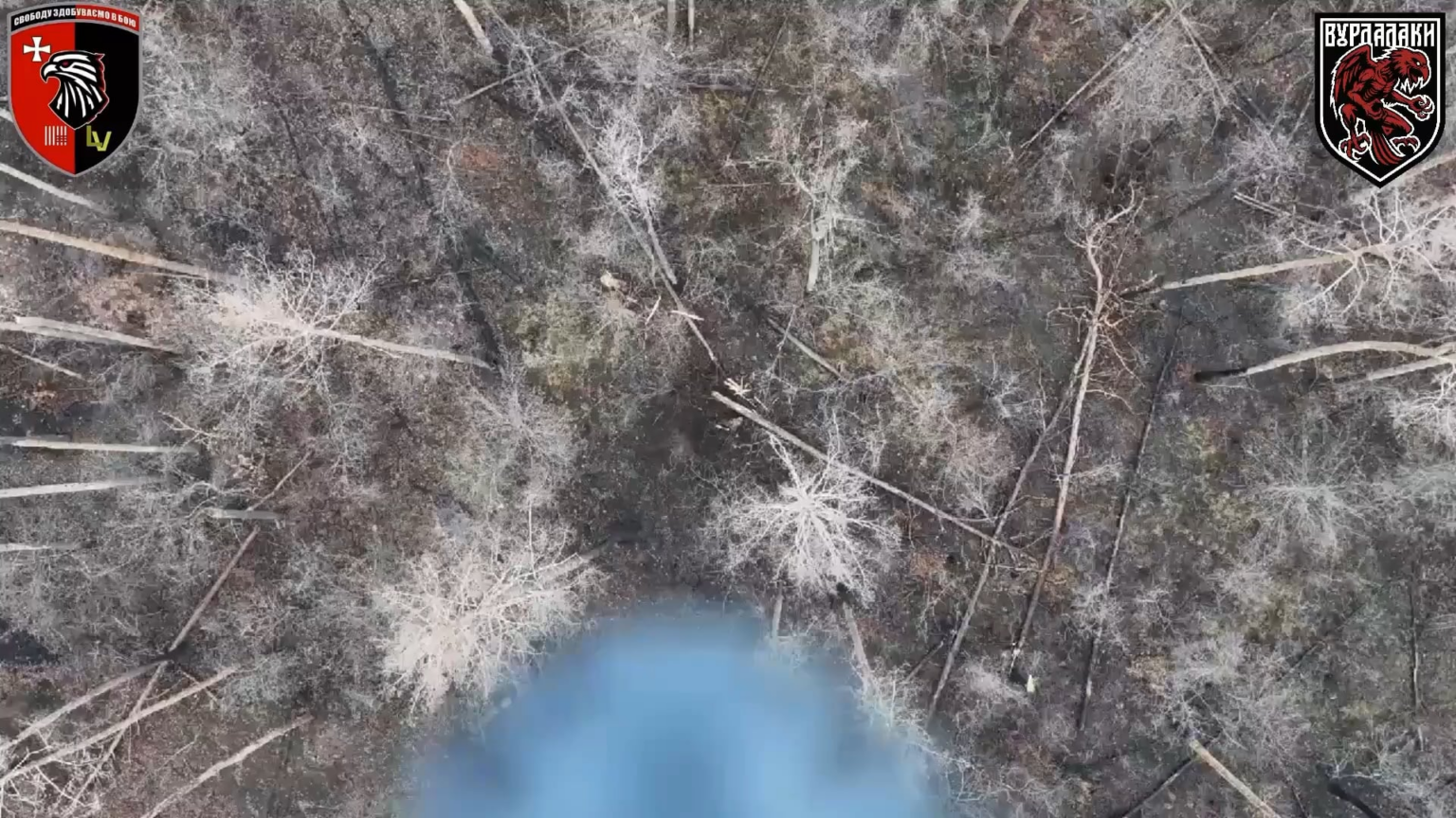 Russian soldier freezes to death due to traumatic leg injury from drone explosion, footage from Ukrainian Combat Group "Vurdalaki", [Telegram: vyrdalaku55] (01.2025)