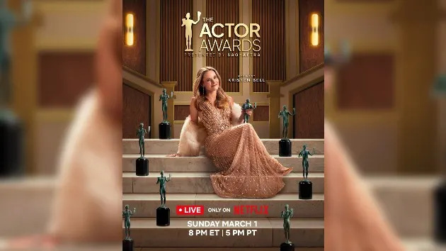 The 2026 Actor Awards, hosted by Kristen Bell. (Courtesy of Netflix)
