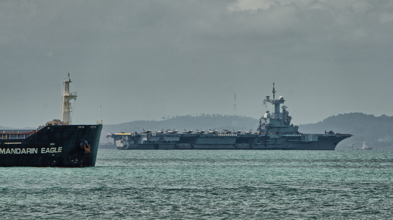Aircraft carrier Charles de Gaulle at sea