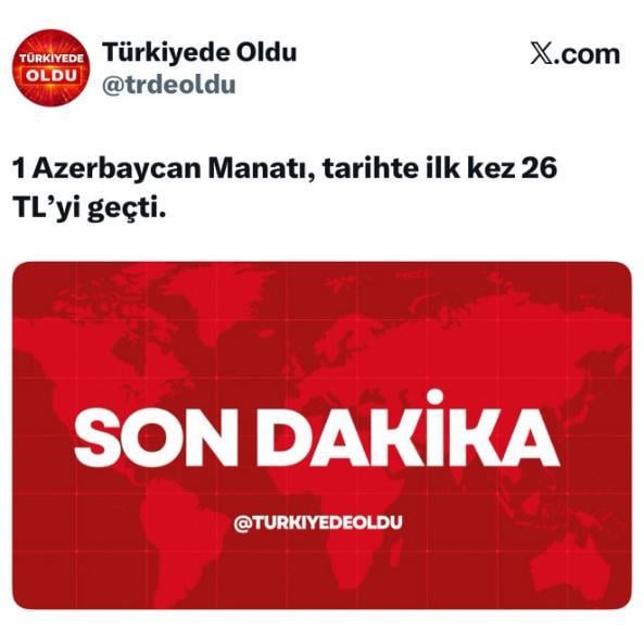 One manat = twenty-six lira