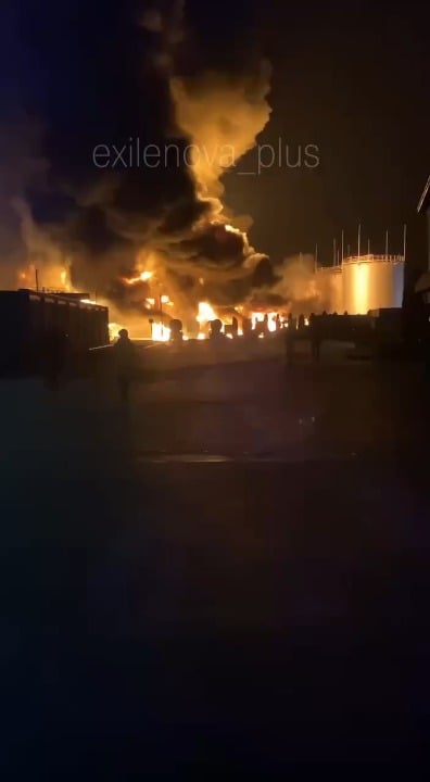 An oil depot in Labinsk, Krasnodar region, in Russia was struck last night.