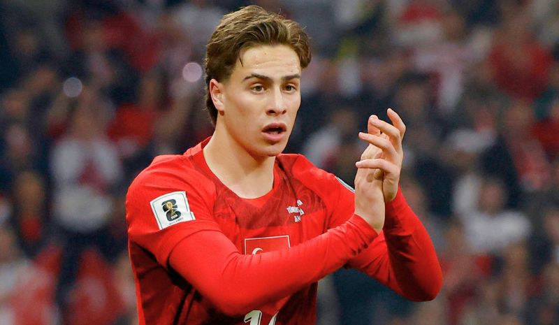 Turkey's Kenan Yildiz reacts.