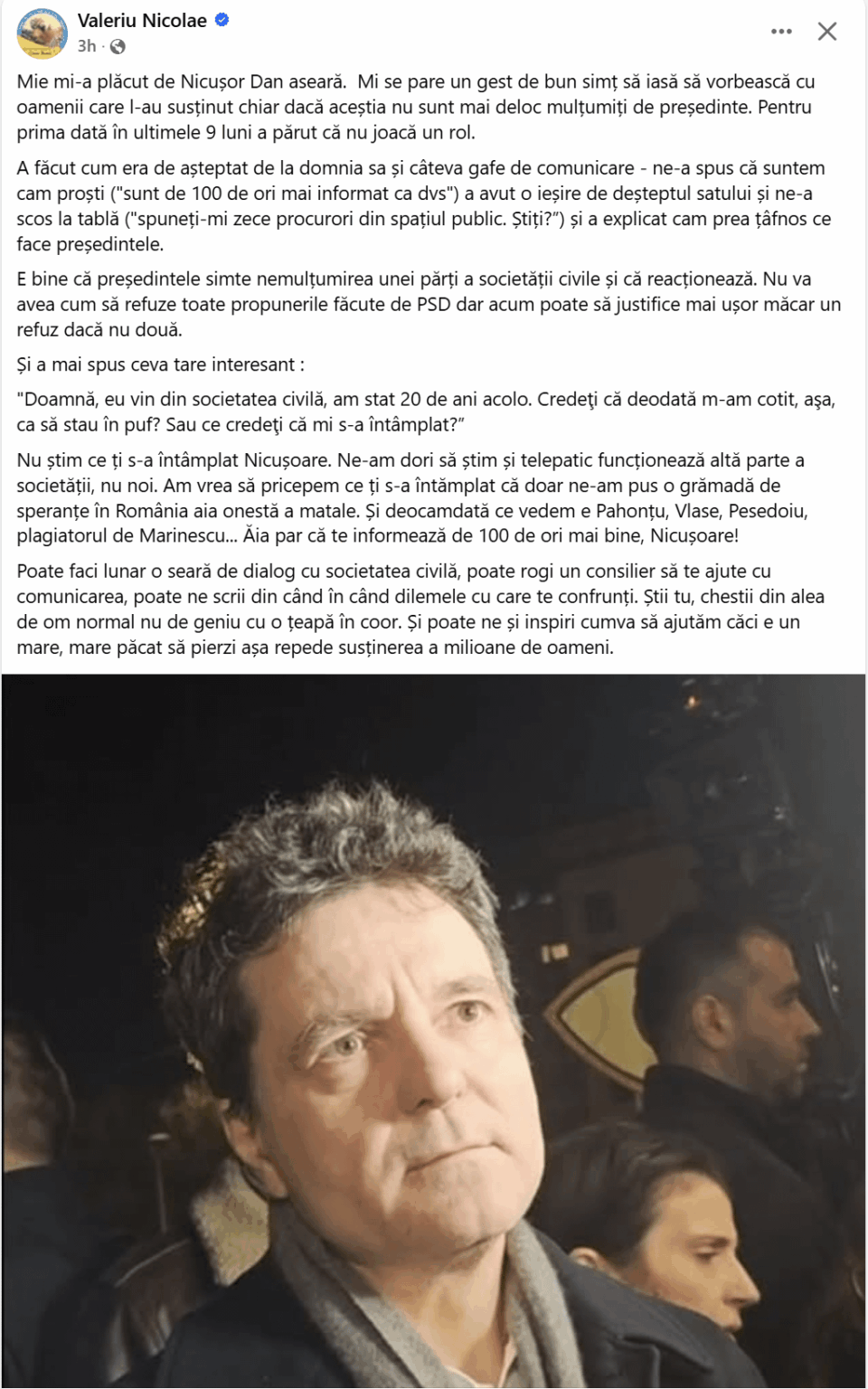 Monsieur le président, we really don't know what happened to you if you don't tell us!