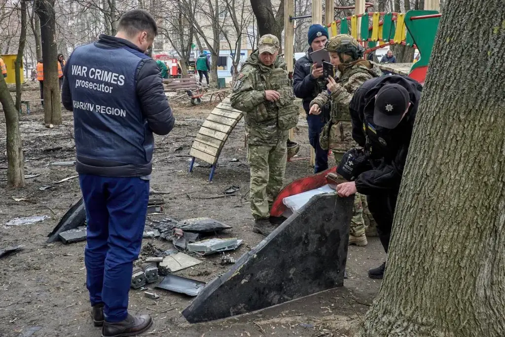 NATO commander says allies must urgently rethink defence Ukrainian experts inspecting drone debris in Kharkiv, northeastern Ukraine, on March 25, after Russia launched nearly 1,000 drones at its neighbour in 24 hours.