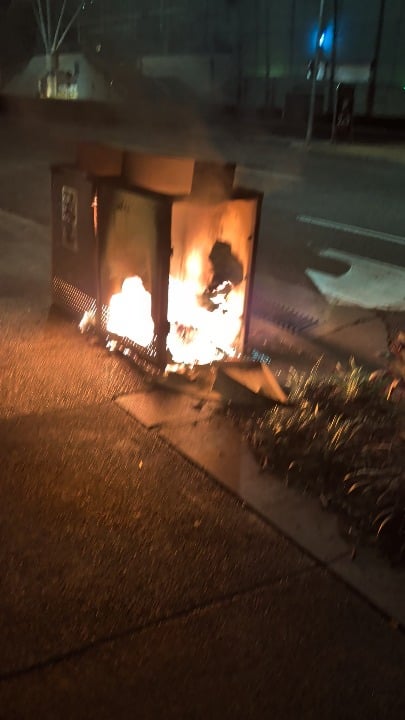 Last night's bonfire in Southbank