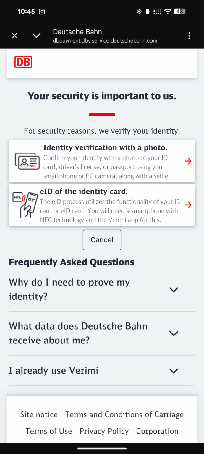 DB asking for ID verification to buyICE tickets now? DB asking for ID verification to buyICE tickets now?
