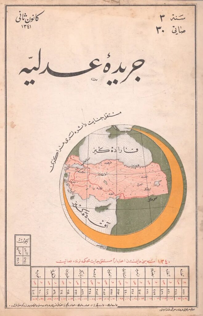 Infographics from Turkey's official journal of the Ministry of Justice before the alphabet reform