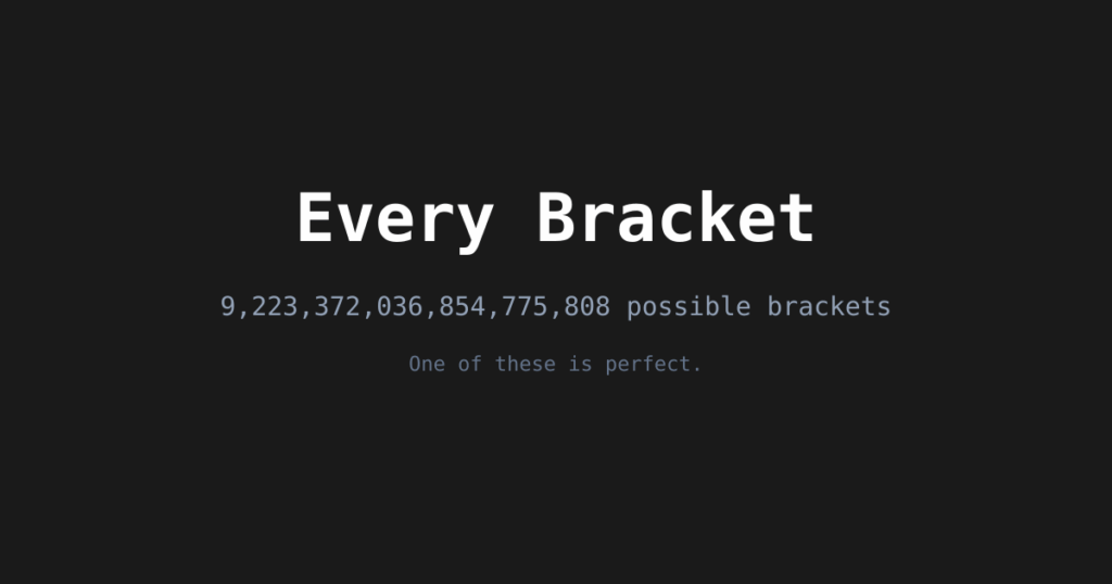All 9.2 quintillion March Madness brackets on one page
