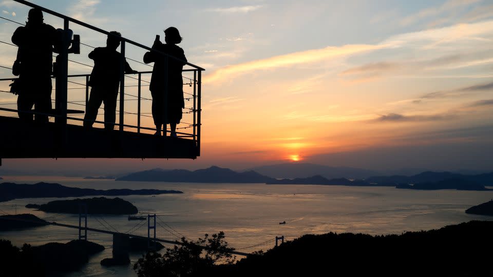 Mt. Kiro Observatory offers views over the Kurushima Kaikyo Bridge, which connects the island of Ōshima to Shikoku, the smallest of Japan's major islands. - Yusuke Ide/iStockphoto/Getty Images