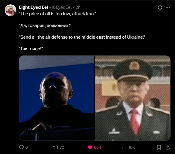 With the price of oil and its derivatives rising because of the war in the Middle East, I think this Tweet is quite true…