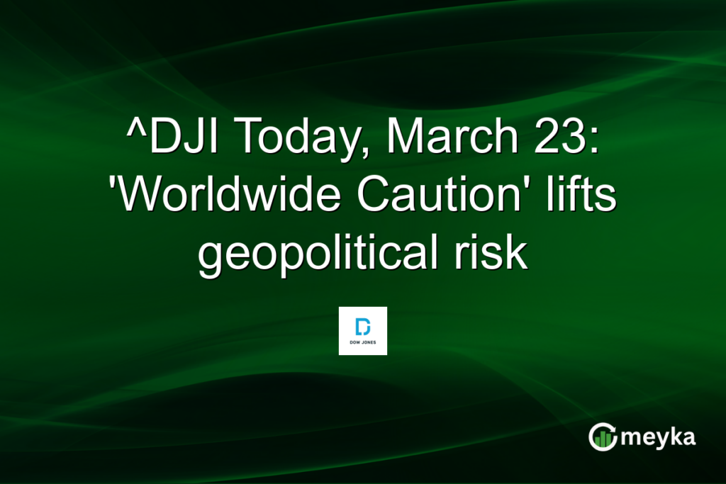 ^DJI Today, March 23: ‘Worldwide Caution’ lifts geopolitical risk Meyka Logo