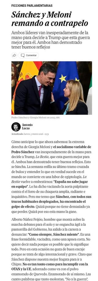 See if the dog is magical that even El Mundo has become Sanchista