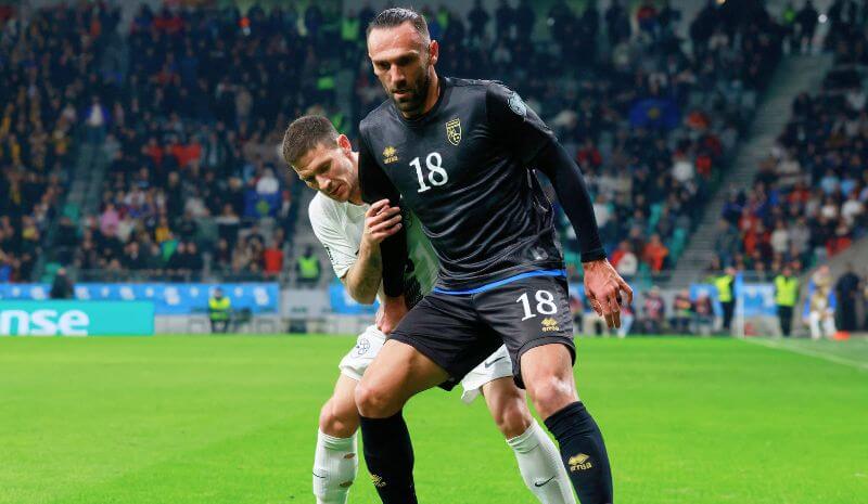 Kosovo's Vedat Muriqi in action.