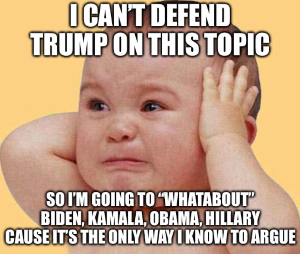 There is never acceptance, only “whatabout”