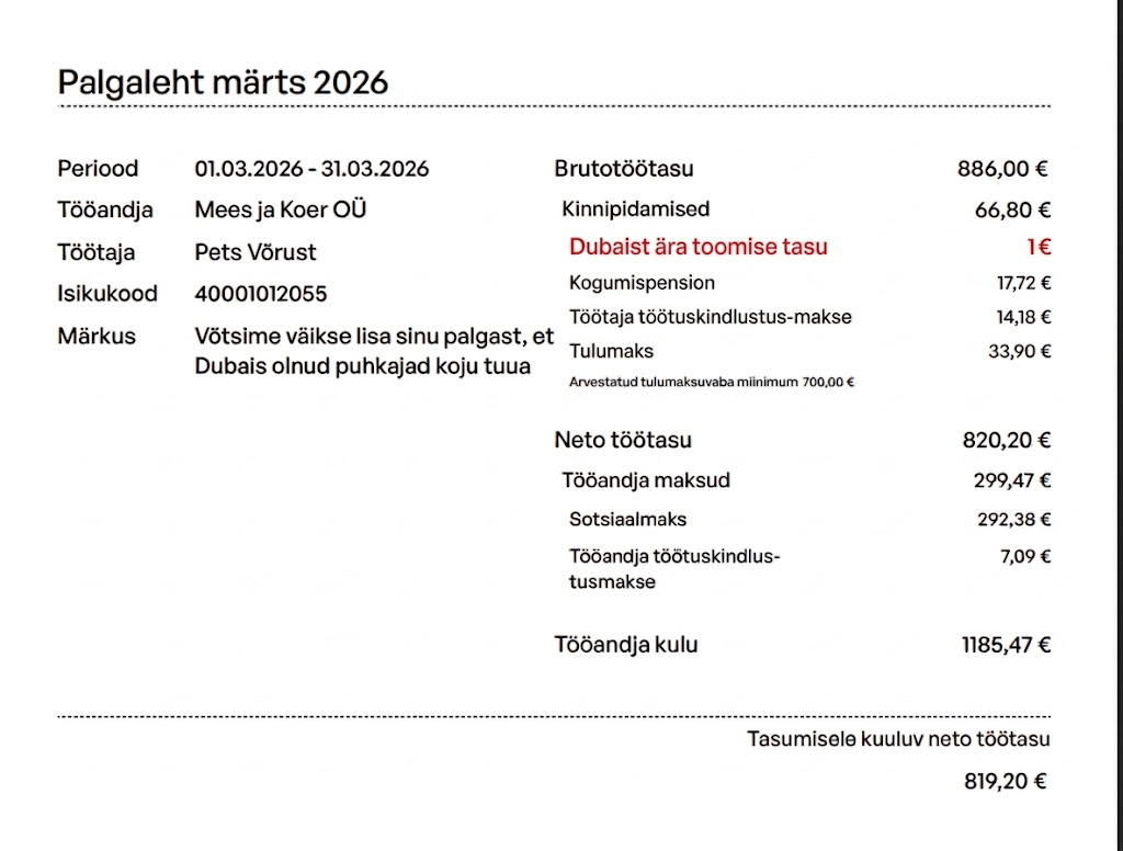 Payroll March 2026