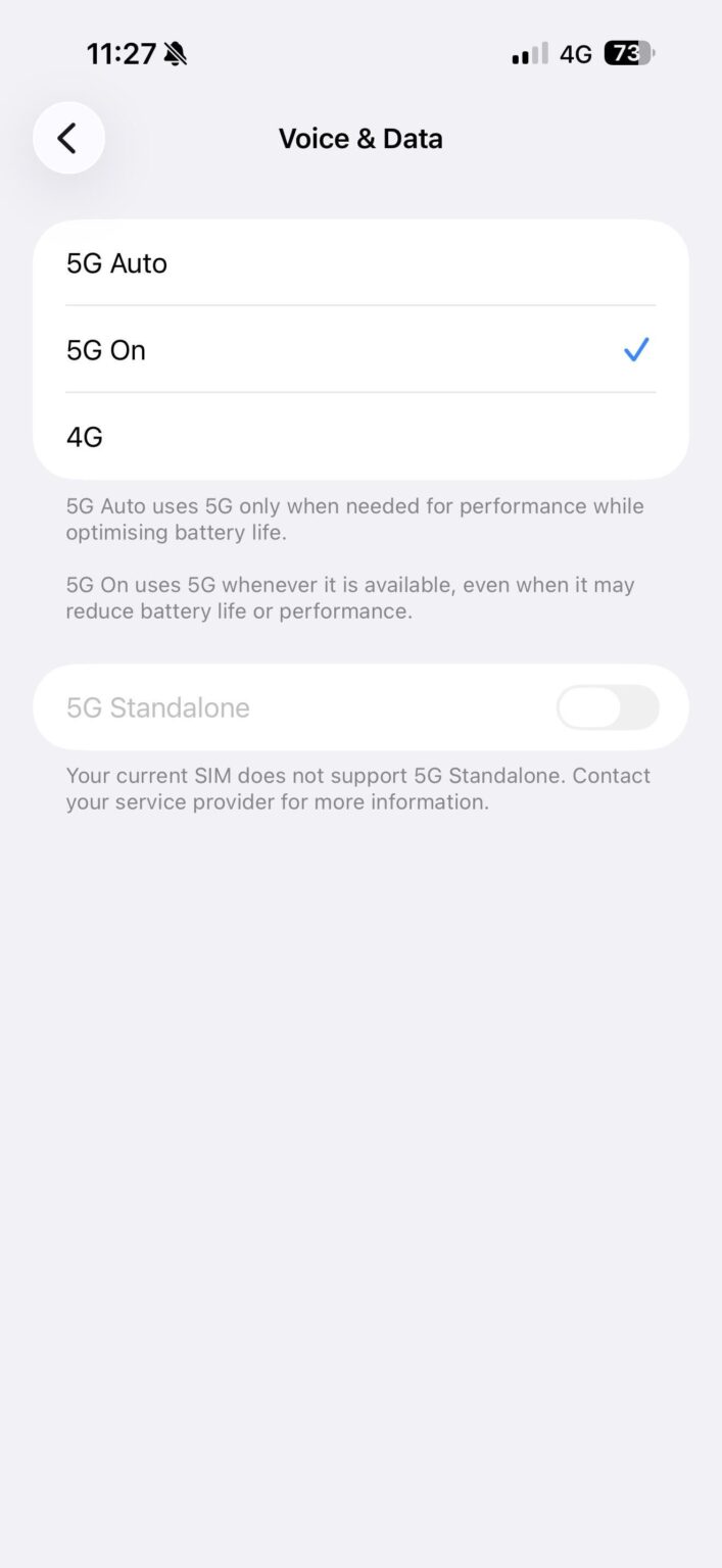 Belong Mobile - 5G Only Disabled?