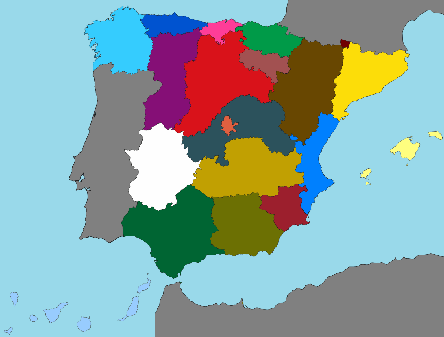 How would I reorganize the administrative divisions of Spain?