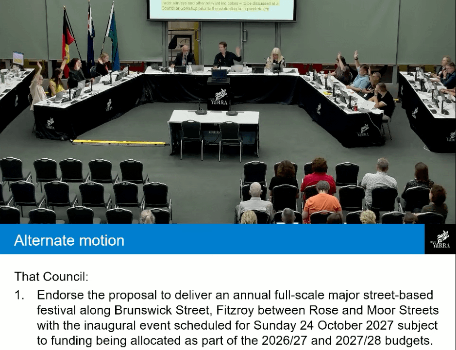 Yarra Council approves the delivery of a new Brunswick Street Festival in Fitzroy