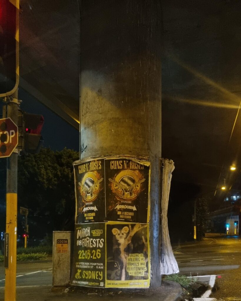 Unreal amount of posters in Pyrmont before Anzac Bridge