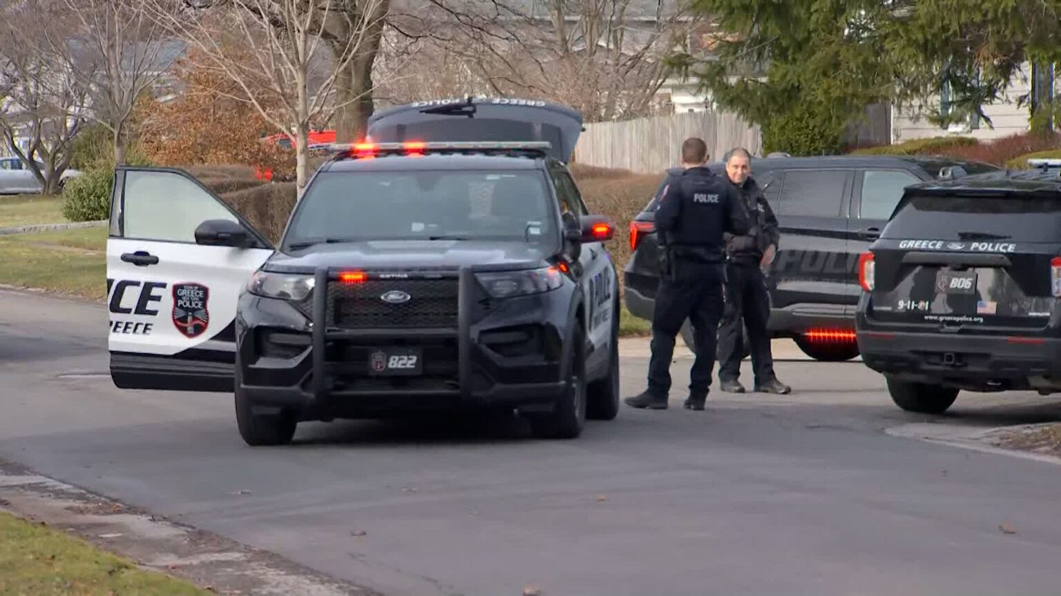 Greece Police scene on Grecian Parkway