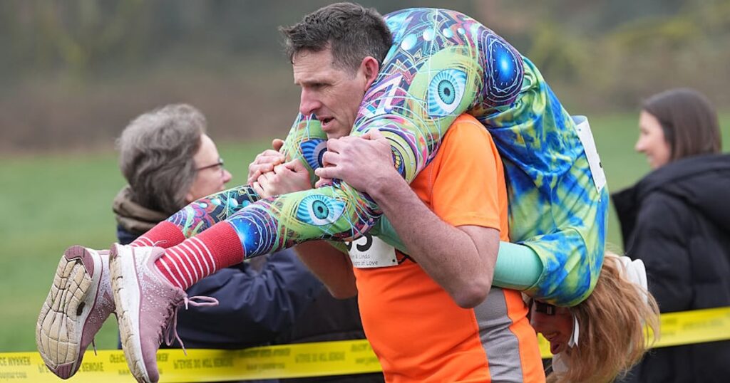 Couple from Finland wins 17th annual Wife Carrying Race in UK – WSOC TV