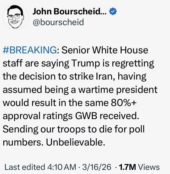 Wow. This is really sick. Our soldiers are dead just to boost his approval numbers.