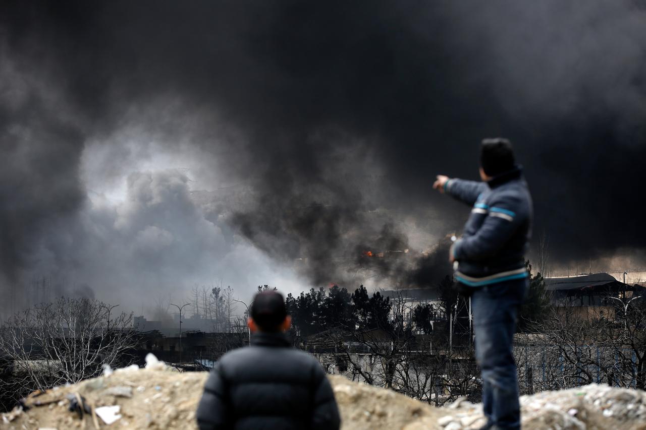 Black smoke rises after fires broke out following US-Israel attacks targeting some oil storage facilities targeted, including the Shehran oil depot, in Tehran, Iran March 8, 2026. (AA Photo)