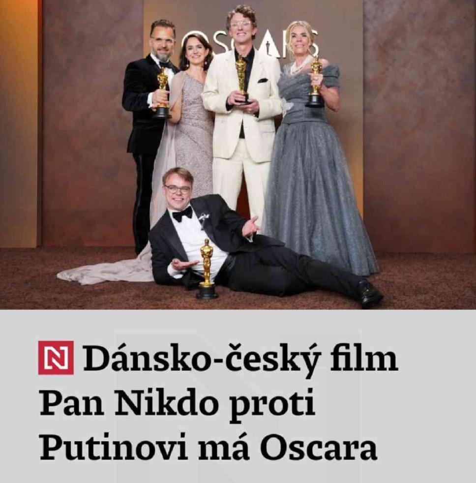 After a long time, the Czech Republic partially succeeded at the Oscars! The best documentary was won by a film about a Russian teacher who secretly filmed how his school in his town gradually turns into a tool of Putin's propaganda and wartime indoctrination of children