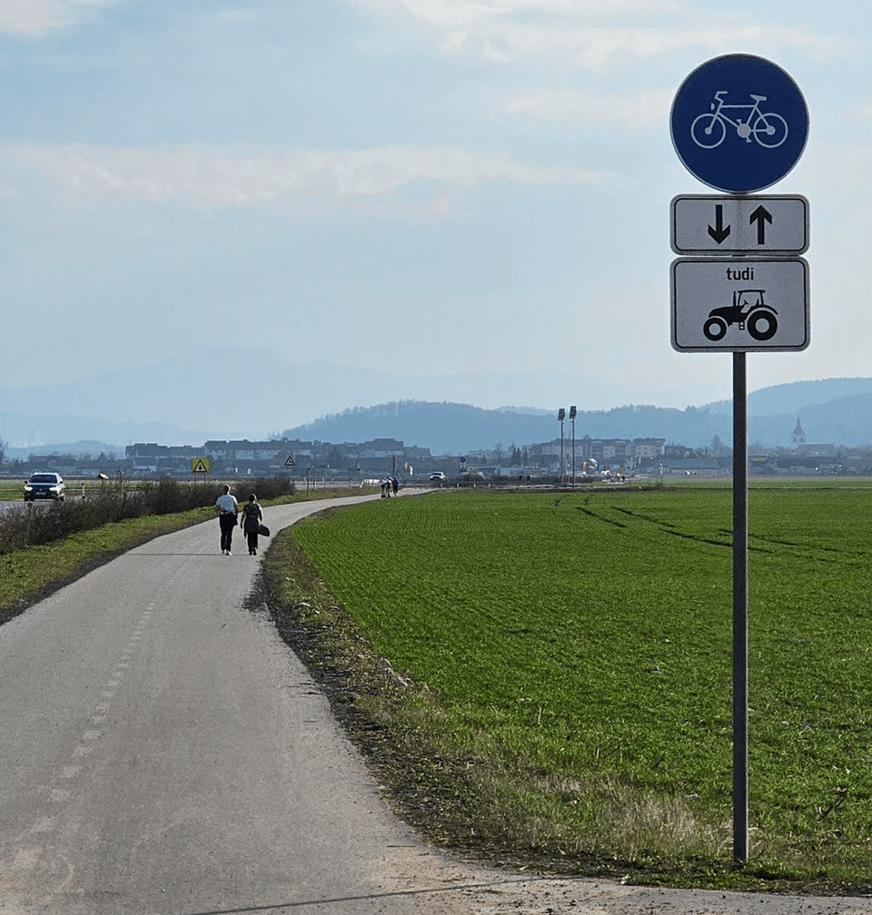 Cycling on the bike path...