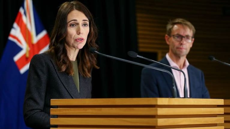 Prime Minister Jacinda Ardern and Dr Ashley Bloomfield during one of lockdown's 1pm press conferences which stirred a lot of debate.  