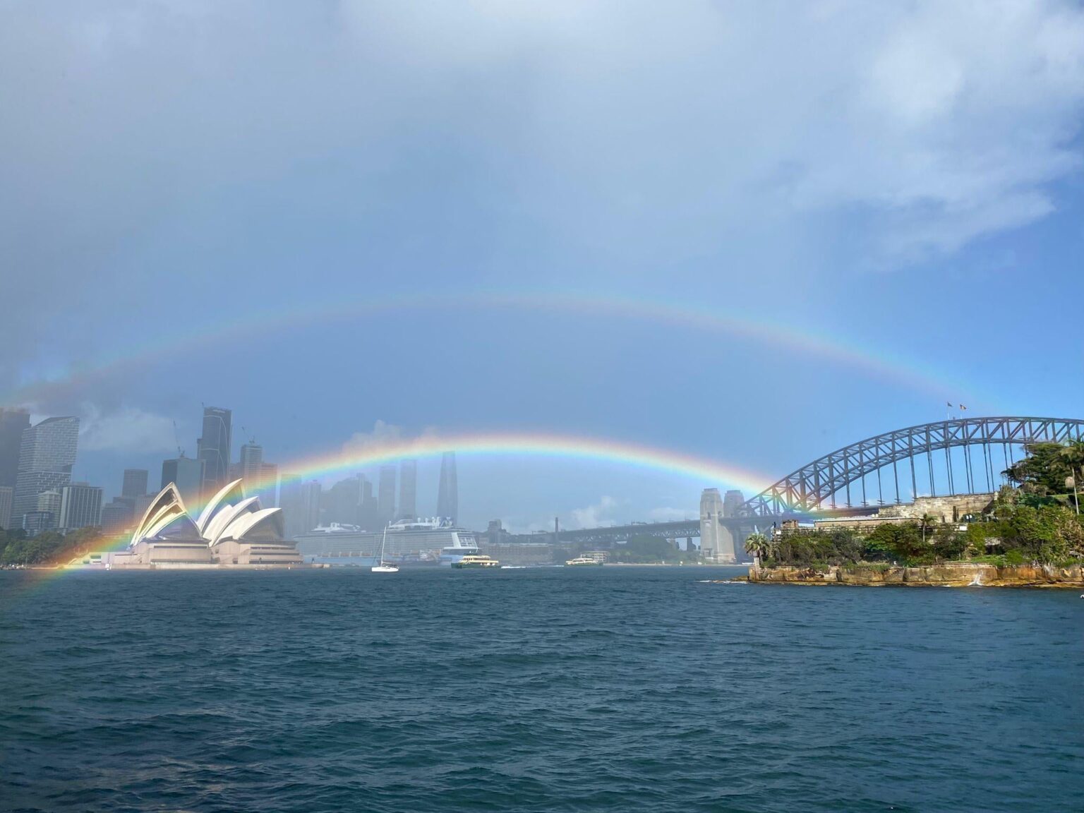 Anyone catch that double rainbow this morning?
