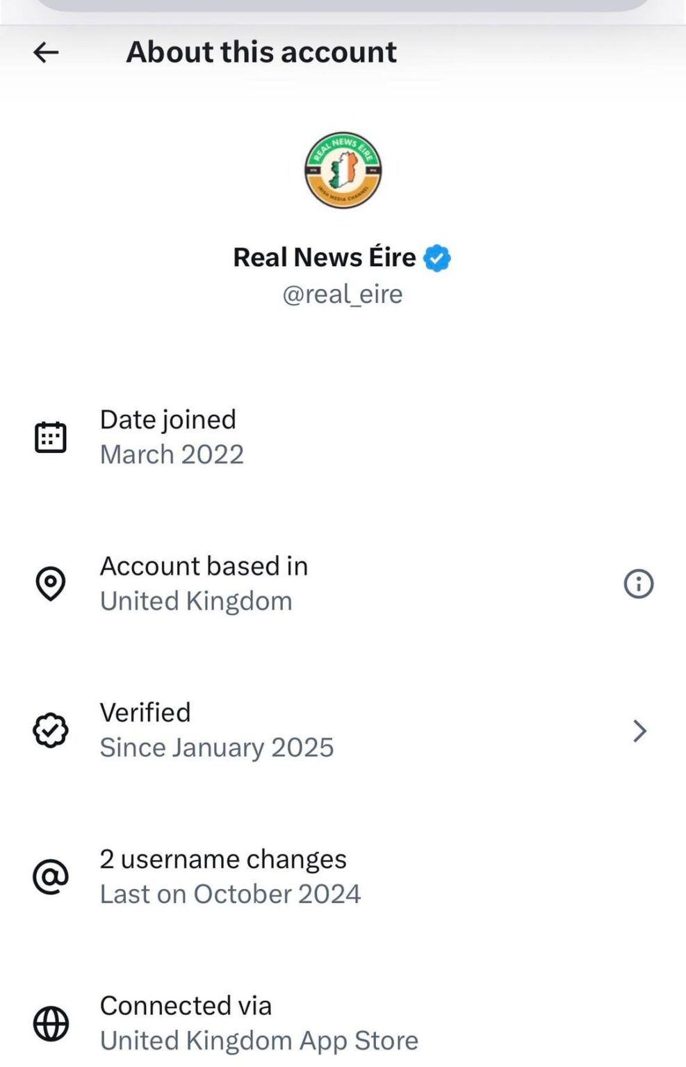 So one of the biggest Far right accounts that consistently lies and pushes fake narratives about immigration in Ireland, including this AI slop yesterday, is not Irish and some Brit based in the UK