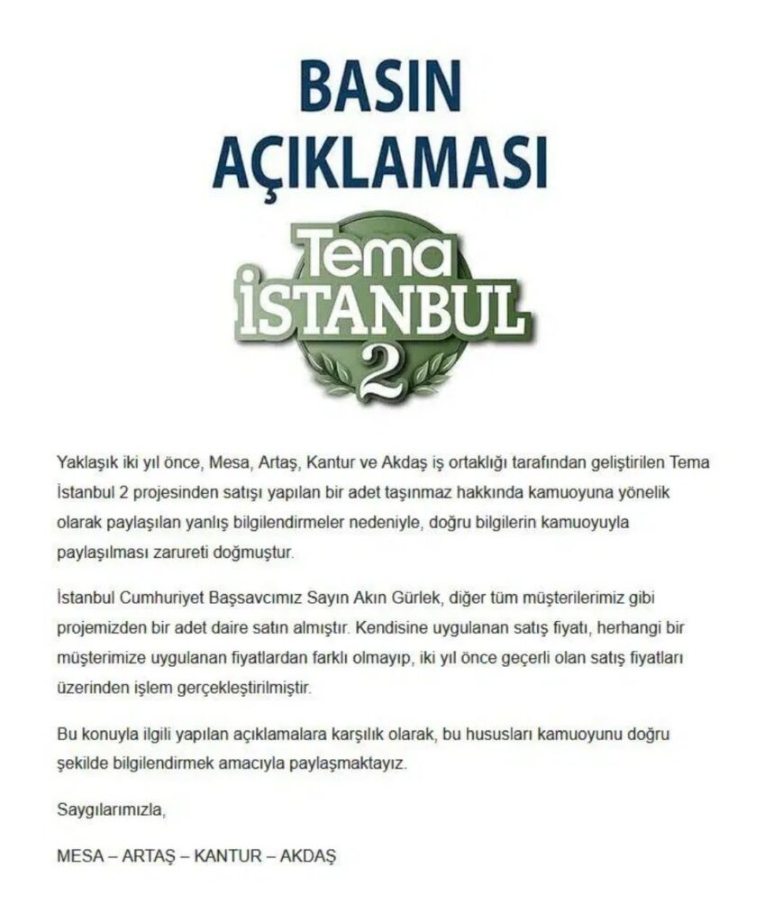 The contractors of Akın Gürlek's house, which he said did not exist, made a press statement about their "customer" Akın Gürlek on December 25, 2025.