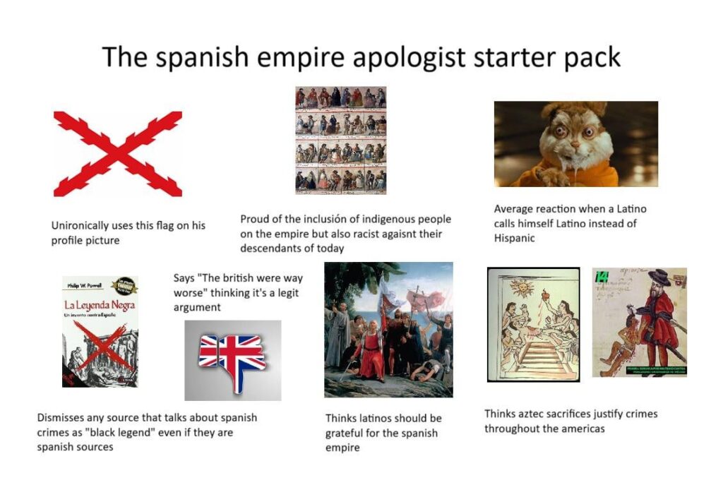 For these guys, there's no better way to dispell myths about the spanish empire, than by propagating your own myths.