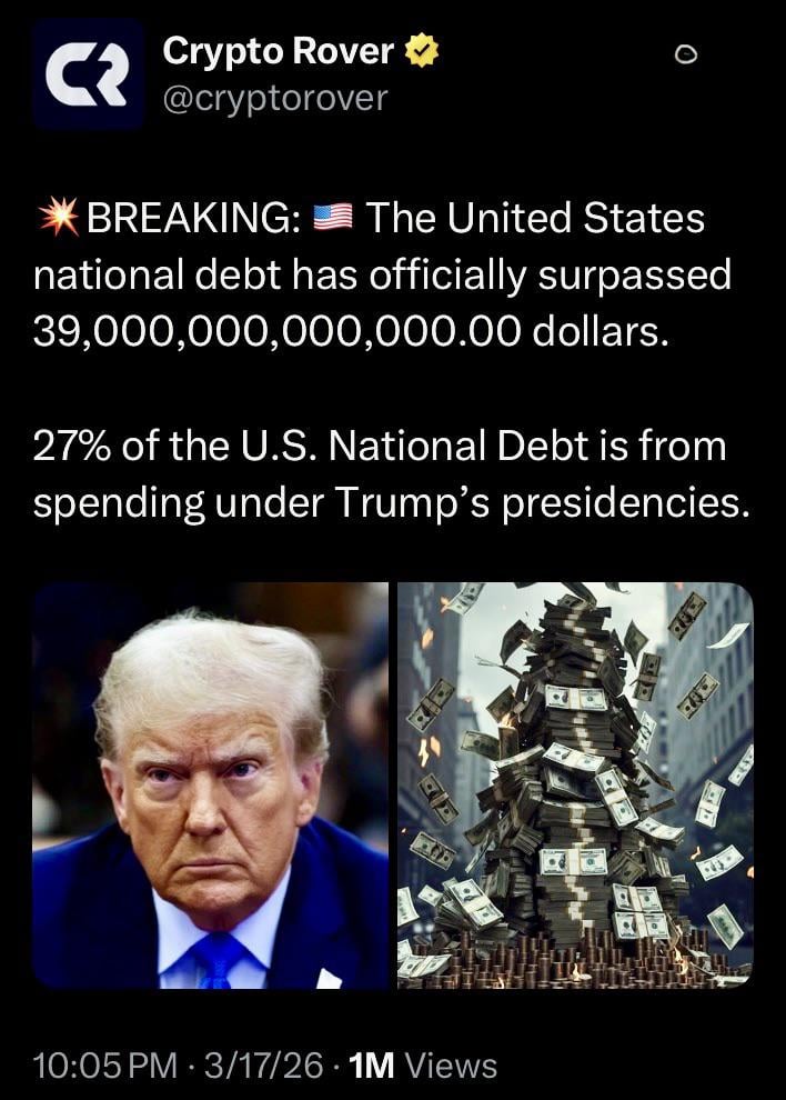 This pedo warmonger sick f*ck Trump has added 27% to our debt so far, and it keeps growing.