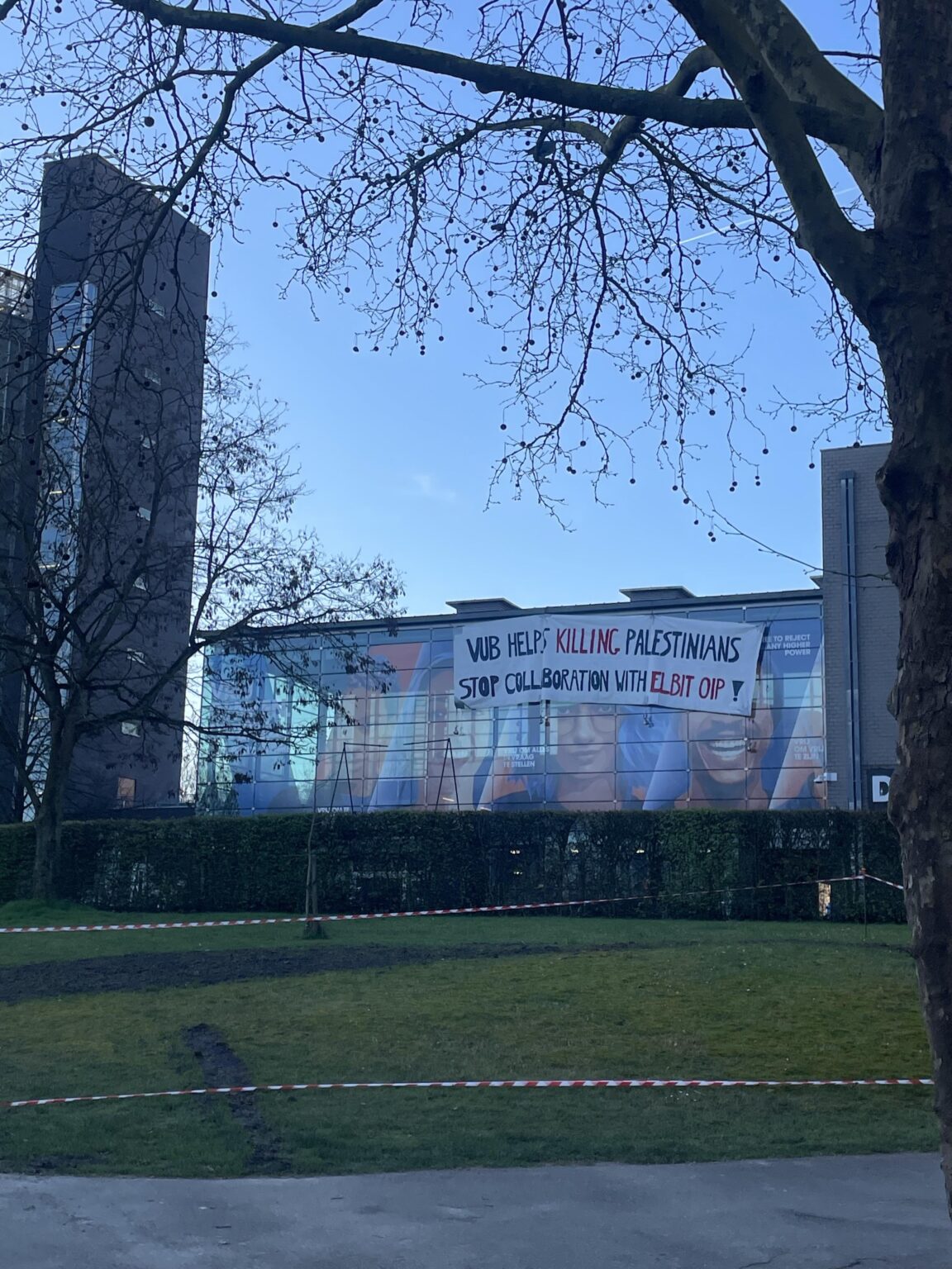 Activism at the VUB a few days ago (it was fast removed by staff)