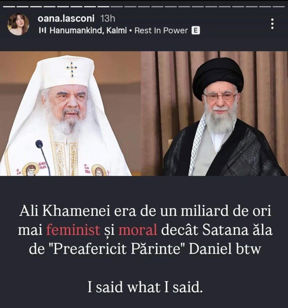 Nobody, nothing. Oana Lasconi: