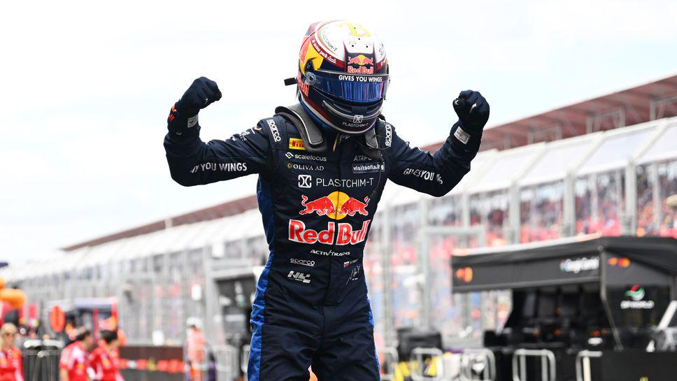 Nikola Tsolov with his first victory in Formula 2!