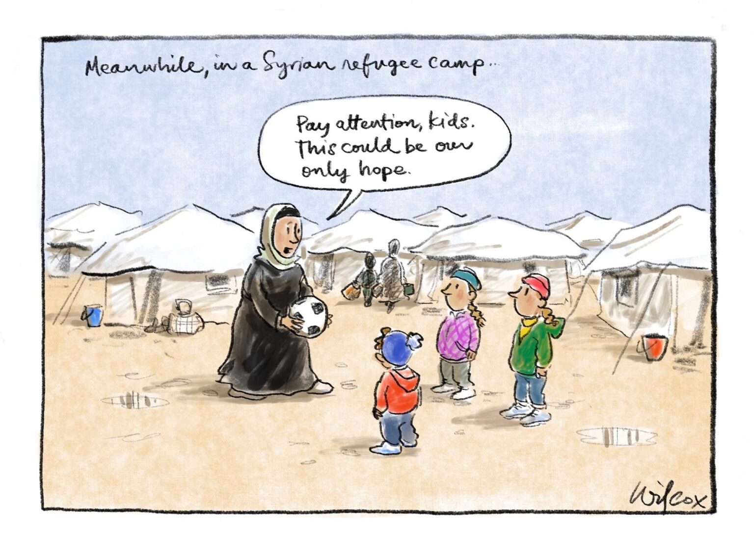 Meanwhile, in a Syrian refugee camp...