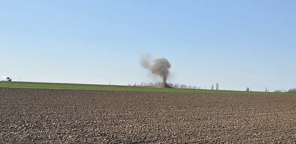 CAUTION NEVER ENOUGH Explosive mine on the arable land between Nuštra and Cerić