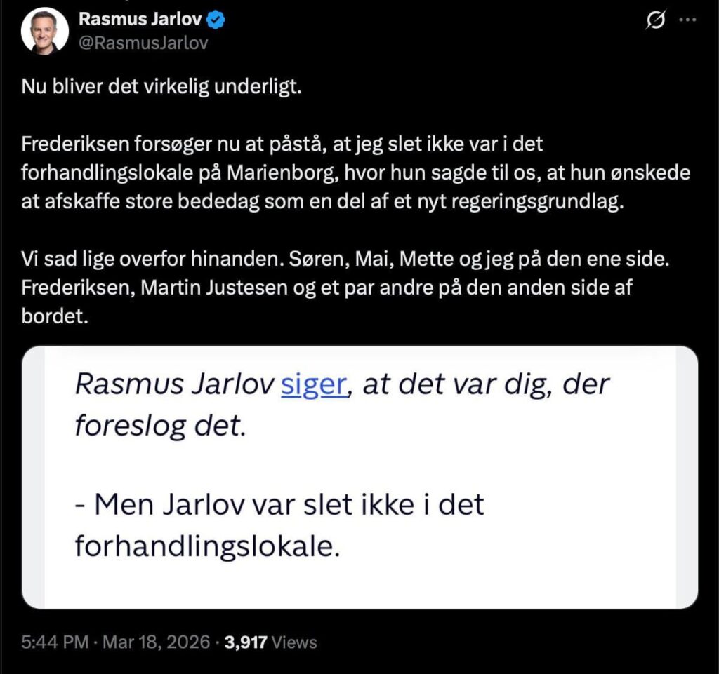 Mette Frederiksen still does not want to acknowledge that the abolition of major days of prayer is her idea