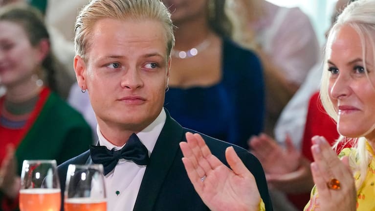 Norway's Marius Borg Hoiby and Crown Princess Mette-Marit in Oslo, June 16, 2022 (file image).