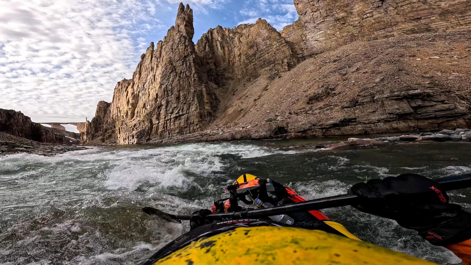 Paddling into the Brock River Canyon in Canada’s Arctic