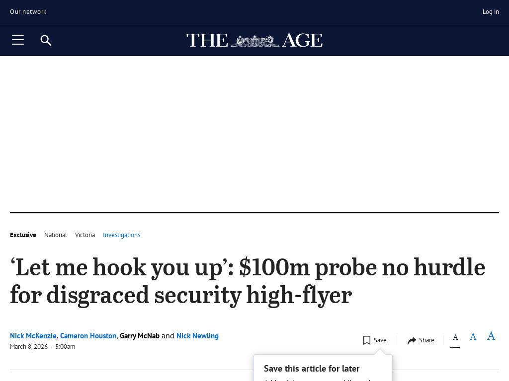 ‘Let me hook you up’: $100m probe no hurdle for disgraced security high-flyer