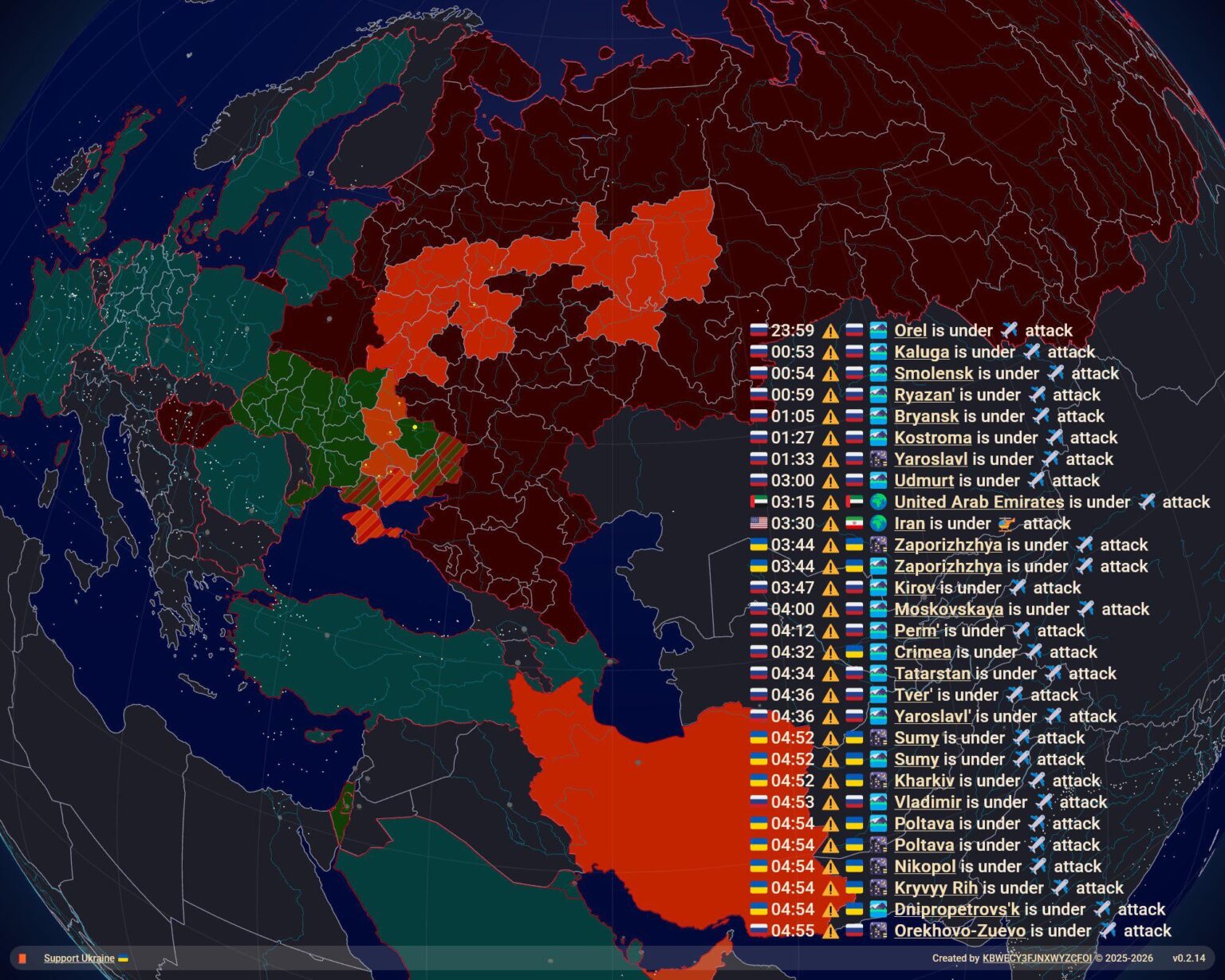 [OC] Realtime war conflicts map