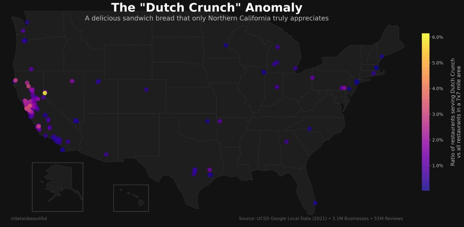 [OC] The NorCal Dutch Crunch Anomaly