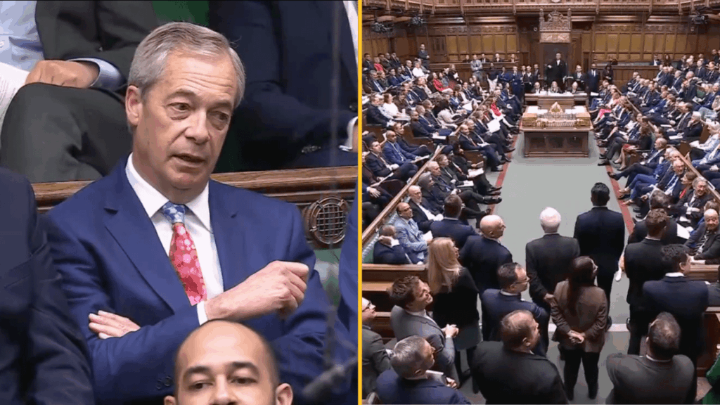 Nigel Farage and Reform MPs walk out of PMQs after Starmer slams party for ‘abandoning voters’ - JOE.co.uk