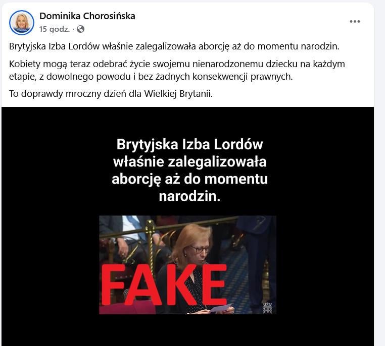 Another popular right-wing fake - abortion in the UK